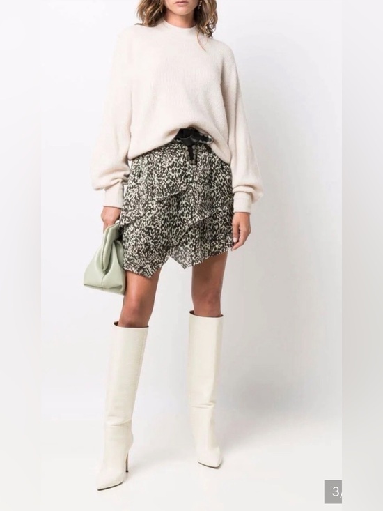 IRO Dresses & Skirts - Iro 100% Silk Skirt Womens Size 38 Asymmetrical Sheer Leopard Print Animal